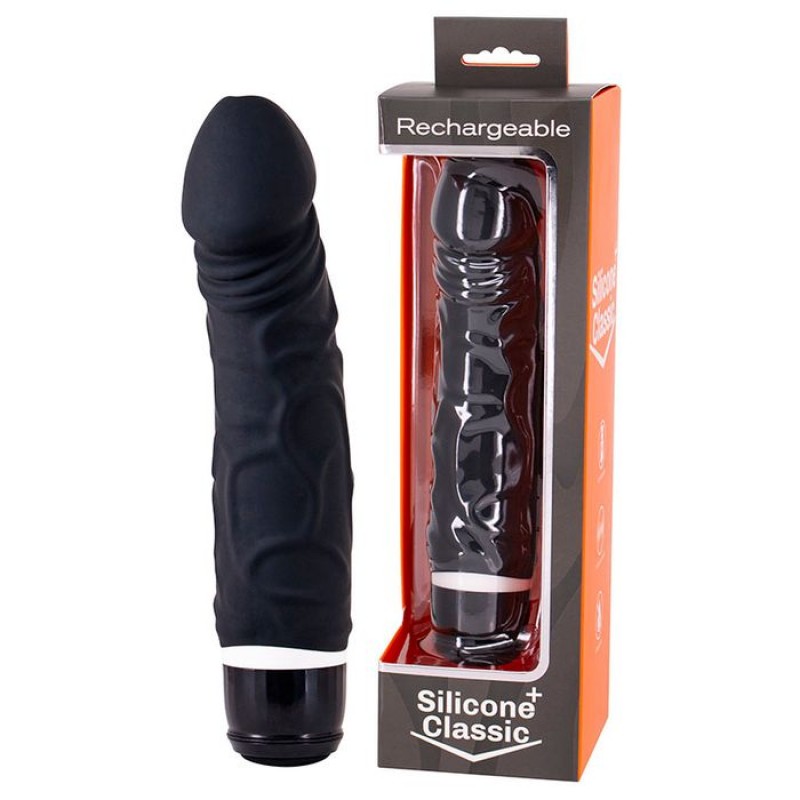 Silicone Classic Plus Rechargeable Vibe - Black